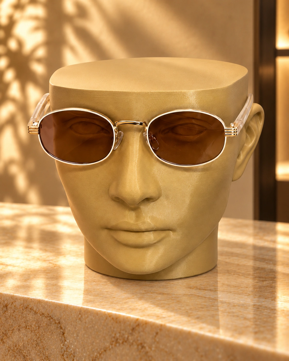 Metálico com lentes marrons